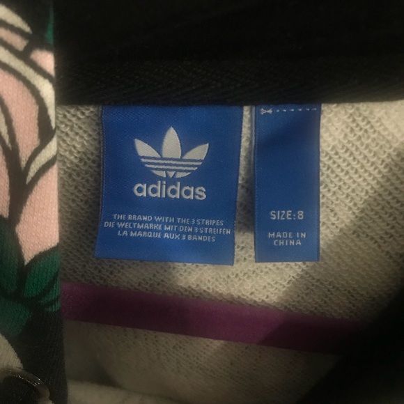 ADIDAS FLORAL CROPPED HOODIE - Picture 4 of 4